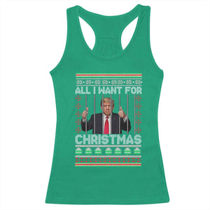 Funny Christmas Trump Prison Racerback Tank Top All I Want For Xmas Is Subtle FDT TS10 Irish Green Print Your Wear