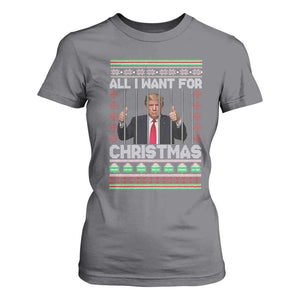 Funny Christmas Trump Prison T Shirt For Women All I Want For Xmas Is Subtle FDT TS10 Charcoal Print Your Wear