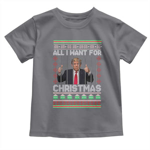 Funny Christmas Trump Prison Toddler T Shirt All I Want For Xmas Is Subtle FDT TS10 Charcoal Print Your Wear