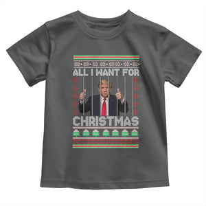 Funny Christmas Trump Prison Toddler T Shirt All I Want For Xmas Is Subtle FDT TS10 Dark Heather Print Your Wear
