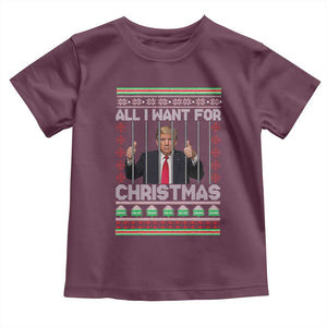 Funny Christmas Trump Prison Toddler T Shirt All I Want For Xmas Is Subtle FDT TS10 Maroon Print Your Wear