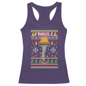 Leg Lamp Ugly Christmas Racerback Tank Top Funny Xmas Movie Fragile TS10 Purple Print Your Wear