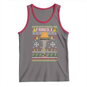 Leg Lamp Ugly Christmas Tank Top Funny Xmas Movie Fragile TS10 Deep Heather Red Print Your Wear