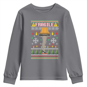 Leg Lamp Ugly Christmas Youth Sweatshirt Funny Xmas Movie Fragile TS10 Charcoal Print Your Wear