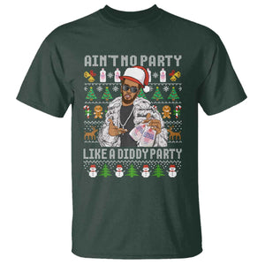 Funny Christmas Diddy T Shirt Aint No Party Like A Diddy Party Baby Oil Ugly Xmas TS10 Dark Forest Green Print Your Wear