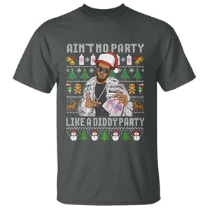 Funny Christmas Diddy T Shirt Aint No Party Like A Diddy Party Baby Oil Ugly Xmas TS10 Dark Heather Print Your Wear
