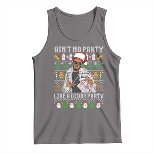Funny Christmas Diddy Tank Top Aint No Party Like A Diddy Party Baby Oil Ugly Xmas TS10 Deep Heather Print Your Wear