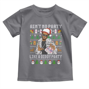 Funny Christmas Diddy Toddler T Shirt Aint No Party Like A Diddy Party Baby Oil Ugly Xmas TS10 Charcoal Print Your Wear