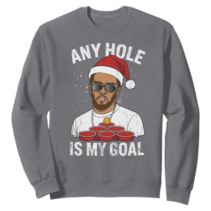 Funny Christmas Diddy Sweatshirt Any Hole is My Goal TS10 Charcoal Print Your Wear