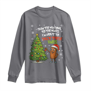 Funny Christmas Italian Brainrot Long Sleeve Shirt Funny Memes From The Windows to the Walls I'm About To TS10 Charcoal Print Your Wear