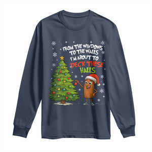Funny Christmas Italian Brainrot Long Sleeve Shirt Funny Memes From The Windows to the Walls I'm About To TS10 Navy Print Your Wear