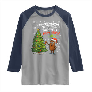 Funny Christmas Italian Brainrot Raglan Shirt Funny Memes From The Windows to the Walls I'm About To TS10 Sport Gray Navy Print Your Wear