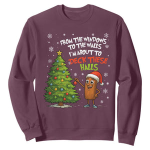 Funny Christmas Italian Brainrot Sweatshirt Funny Memes From The Windows to the Walls I'm About To TS10 Maroon Print Your Wear
