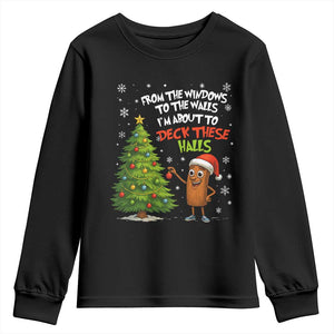 Funny Christmas Italian Brainrot Youth Sweatshirt Funny Memes From The Windows to the Walls I'm About To TS10 Black Print Your Wear