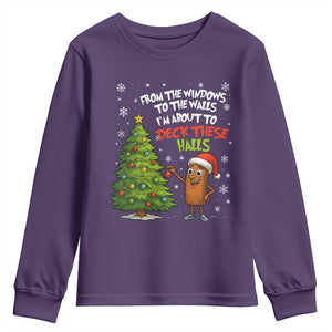 Funny Christmas Italian Brainrot Youth Sweatshirt Funny Memes From The Windows to the Walls I'm About To TS10 Purple Print Your Wear