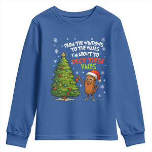 Funny Christmas Italian Brainrot Youth Sweatshirt Funny Memes From The Windows to the Walls I'm About To TS10 Royal Blue Print Your Wear