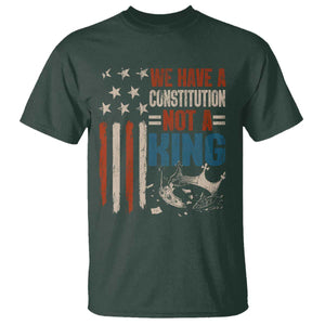 No Kings Protest T Shirt We Have A Constitution Not A King American Flag TS10 Dark Forest Green Print Your Wear