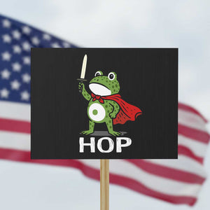 Resist Frog With Sword Protest Sign No Kings Portland Protest Saves America TS10 Horizontal 18" × 24" Black Print Your Wear