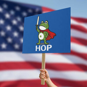 Resist Frog With Sword Protest Sign No Kings Portland Protest Saves America TS10 Horizontal 18" × 24" Blue Print Your Wear