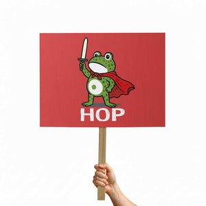 Resist Frog With Sword Protest Sign No Kings Portland Protest Saves America TS10 Horizontal 18" × 24" Red Print Your Wear