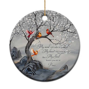 Memorial Christmas Ornament My Mind Still Talks to You Cardinal Loss of Father Gift TS10 Print Your Wear