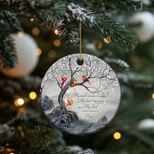 Memorial Christmas Ornament My Mind Still Talks to You Cardinal Loss of Father Gift TS10 Print Your Wear