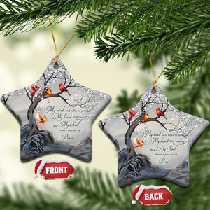 Memorial Christmas Ornament My Mind Still Talks to You Cardinal Loss of Father Gift TS10 Star Winter Print Your Wear