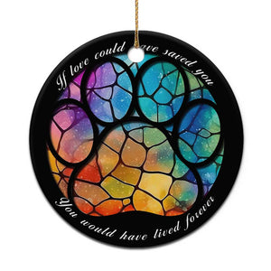 Pet Memorial Christmas Ornament Loss of Dog Cat Paw Pet Remembrance Gifts Stained Glass TS10 Print Your Wear