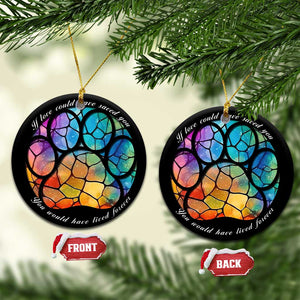 Pet Memorial Christmas Ornament Loss of Dog Cat Paw Pet Remembrance Gifts Stained Glass TS10 Circle Stained Glass Print Your Wear