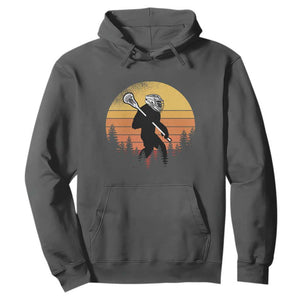 Funny Lax Bigfoot Hoodie Retro Vintage Sasquatch Lacrosse TS10 Dark Heather Print Your Wear