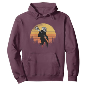 Funny Lax Bigfoot Hoodie Retro Vintage Sasquatch Lacrosse TS10 Maroon Print Your Wear