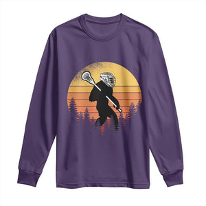 Funny Lax Bigfoot Long Sleeve Shirt Retro Vintage Sasquatch Lacrosse TS10 Purple Print Your Wear
