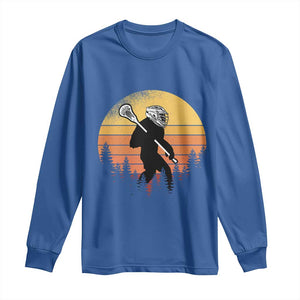 Funny Lax Bigfoot Long Sleeve Shirt Retro Vintage Sasquatch Lacrosse TS10 Royal Blue Print Your Wear