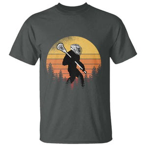 Funny Lax Bigfoot T Shirt Retro Vintage Sasquatch Lacrosse TS10 Dark Heather Print Your Wear