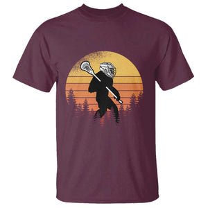 Funny Lax Bigfoot T Shirt Retro Vintage Sasquatch Lacrosse TS10 Maroon Print Your Wear