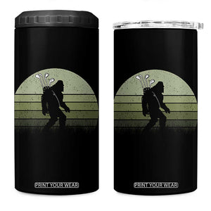 Bigfoot Golfer 4 in 1 Can Cooler Tumbler Funny Sasquatch Golfing Golf Balls TS10 One Size: 16 oz Black Print Your Wear