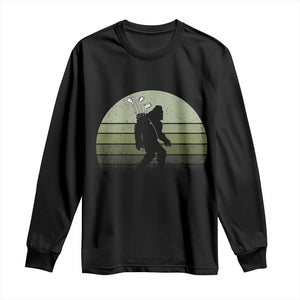 Bigfoot Golfer Long Sleeve Shirt Funny Sasquatch Golfing Golf Balls TS10 Black Print Your Wear