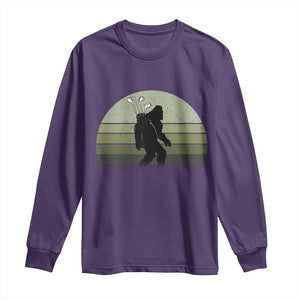 Bigfoot Golfer Long Sleeve Shirt Funny Sasquatch Golfing Golf Balls TS10 Purple Print Your Wear