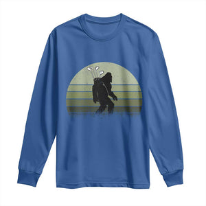 Bigfoot Golfer Long Sleeve Shirt Funny Sasquatch Golfing Golf Balls TS10 Royal Blue Print Your Wear