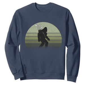 Bigfoot Golfer Sweatshirt Funny Sasquatch Golfing Golf Balls TS10 Navy Print Your Wear