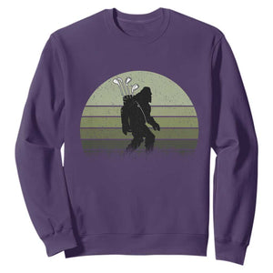 Bigfoot Golfer Sweatshirt Funny Sasquatch Golfing Golf Balls TS10 Purple Print Your Wear