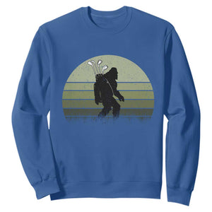 Bigfoot Golfer Sweatshirt Funny Sasquatch Golfing Golf Balls TS10 Royal Blue Print Your Wear