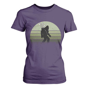 Bigfoot Golfer T Shirt For Women Funny Sasquatch Golfing Golf Balls TS10 Purple Print Your Wear