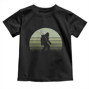 Bigfoot Golfer Toddler T Shirt Funny Sasquatch Golfing Golf Balls TS10 Black Print Your Wear