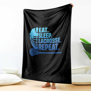 Eat Sleep Lacrosse Repeat Throw Blanket Funny Lax Lover Player TS10 Print Your Wear