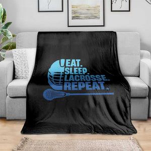 Eat Sleep Lacrosse Repeat Throw Blanket Funny Lax Lover Player TS10 Print Your Wear