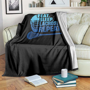 Eat Sleep Lacrosse Repeat Throw Blanket Funny Lax Lover Player TS10 Print Your Wear