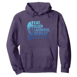 Eat Sleep Lacrosse Repeat Hoodie Funny Lax Lover Player TS10 Purple Print Your Wear