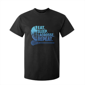 Eat Sleep Lacrosse Repeat T Shirt For Kid Funny Lax Lover Player TS10 Black Print Your Wear