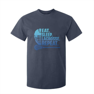 Eat Sleep Lacrosse Repeat T Shirt For Kid Funny Lax Lover Player TS10 Navy Print Your Wear
